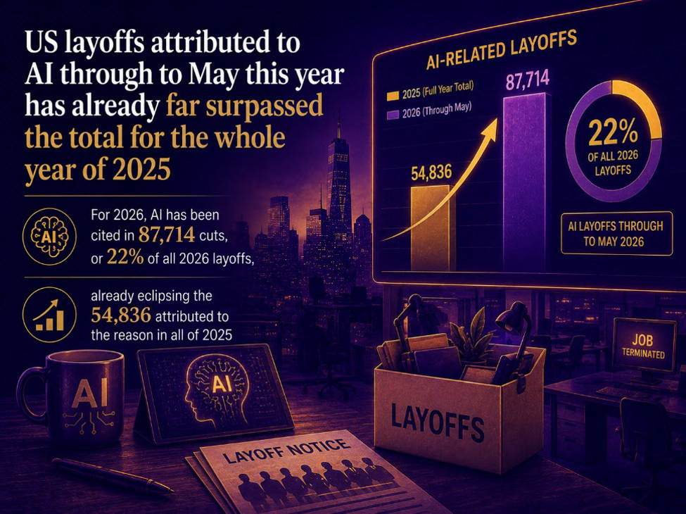 AI drives tech sector to cut jobs by the most since 2023