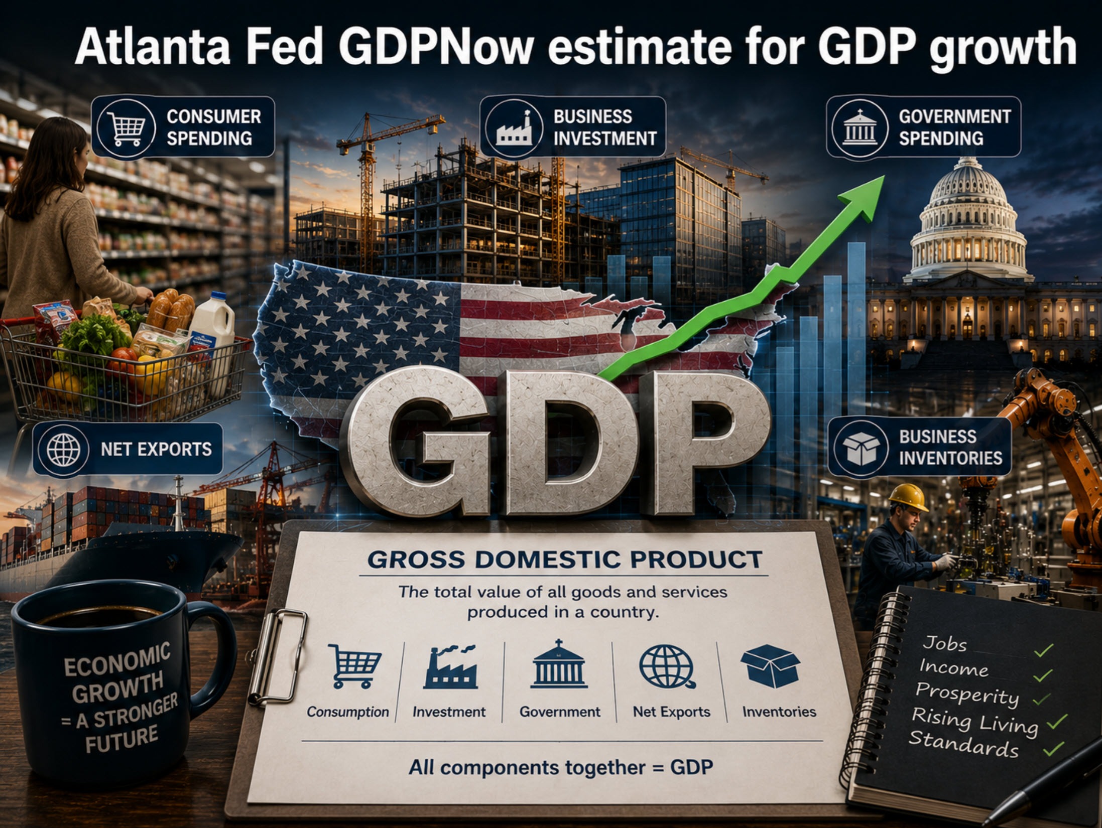 Atlanta Fed GDPNow initial estimate for Q3 is set at 5.0%.