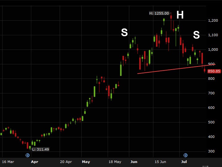 The Micron chart flashes an ugly sign