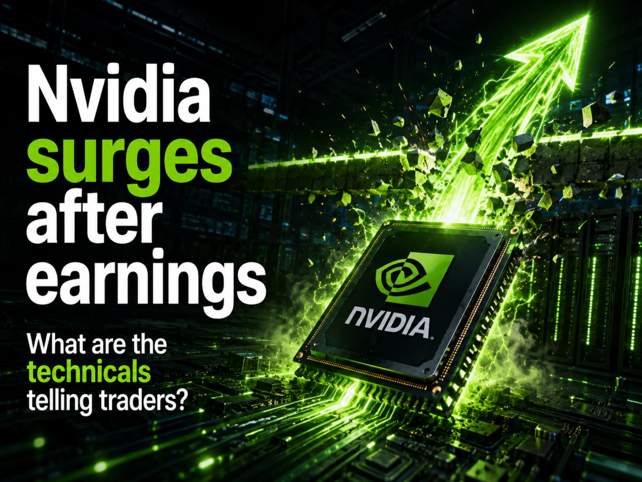 Nvidia shares are sharply higher in premarket trading. What has the move done technically?