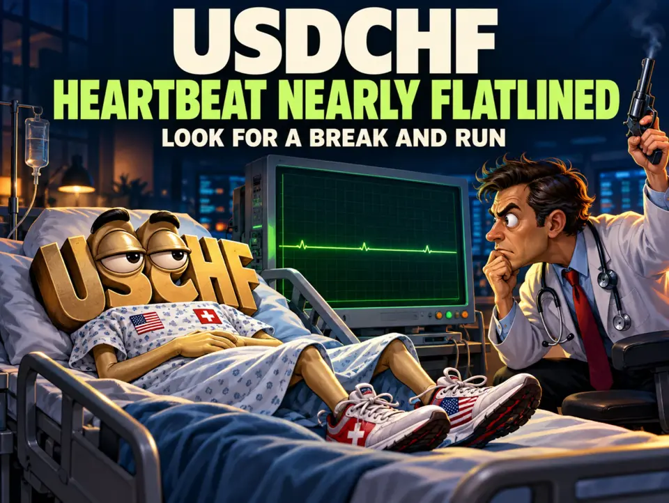 The USDCHF heartbeat is nearly flatlined. Look for a break and run.